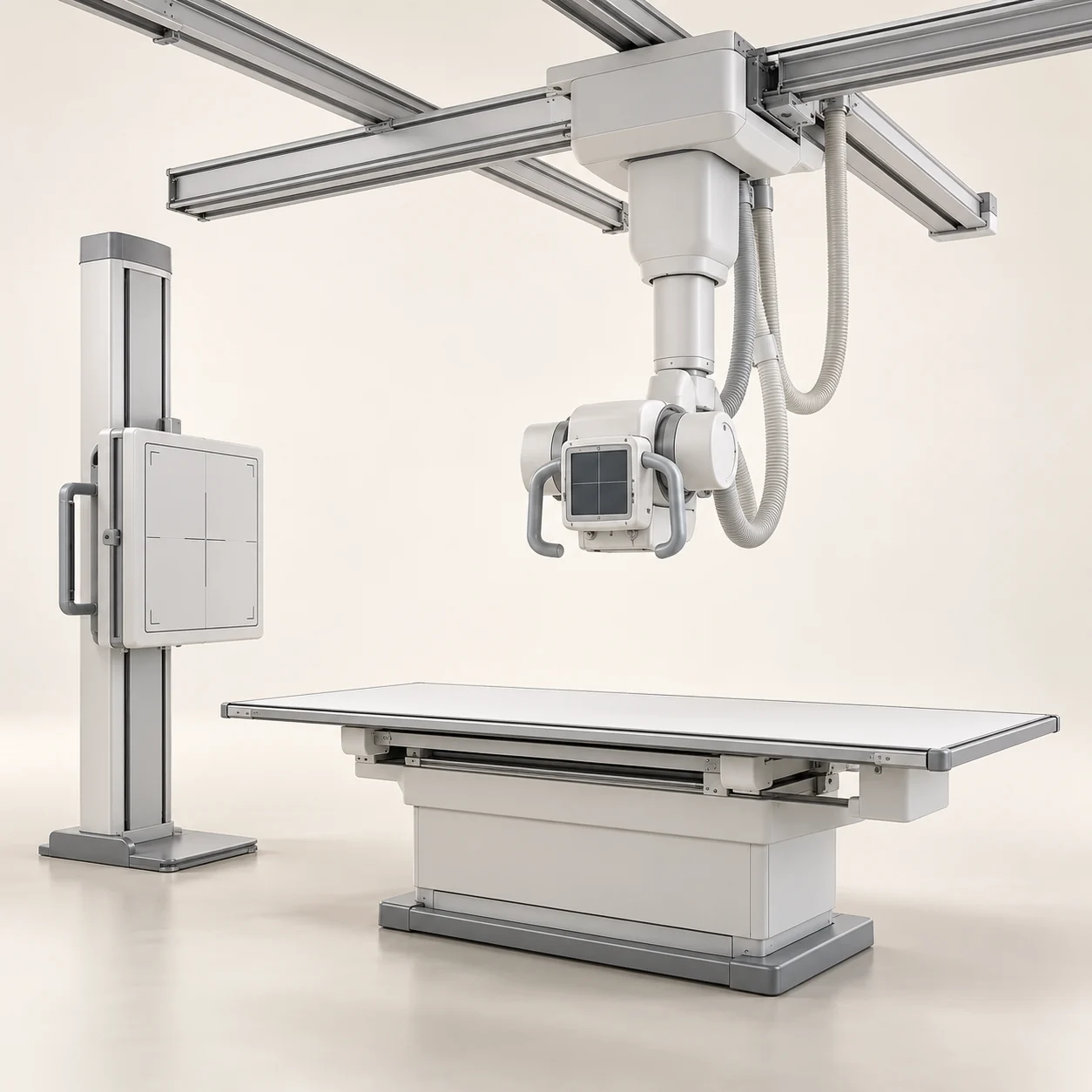 Ceiling-mounted digital radiography equipment