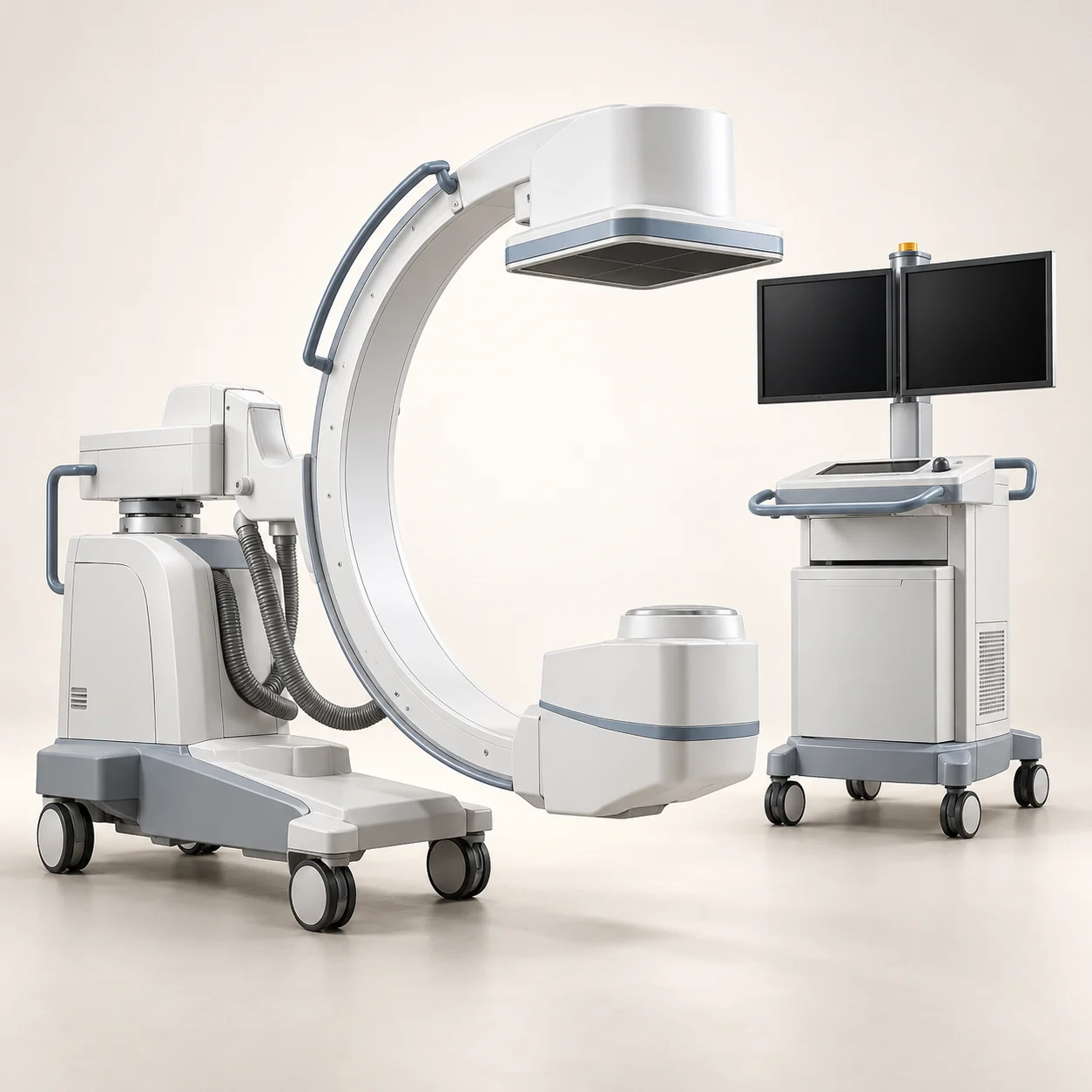 Mobile flat-panel C-arm fluoroscopy equipment