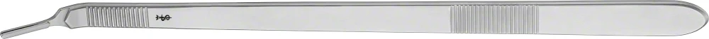 B. Braun BARRE Scalpel Handle, No. 3XL, 25 °, blade size no. 3, 250 mm (9 3/4"), left, extra long pattern, angled, article BB178R