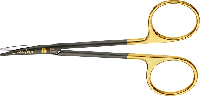B. Braun Noir® Dissecting Scissors (Strabismus Scissors), curved, TC, delicate pattern, blunt/blunt, 115 mm (4 1/2"), article BC257B