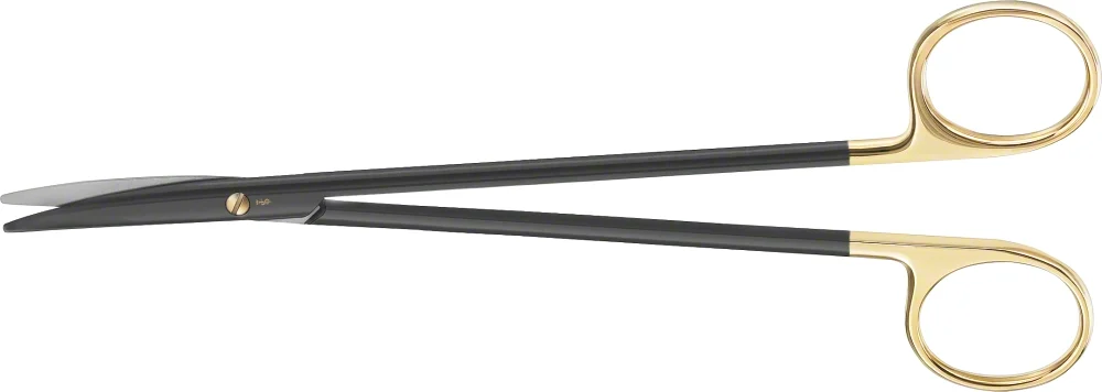 B. Braun METZENBAUM Noir® Dissecting Scissors, curved, TC, delicate pattern, wave cut, blunt/blunt, 200 mm (7 7/8"), article BC275WB
