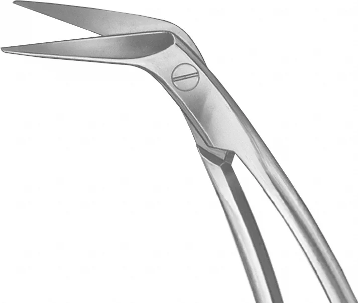 B. Braun FAVOLORO Vascular Scissors, curved to left, 45 °, sharp/sharp, 140 mm (5 1/2"), article BC670R