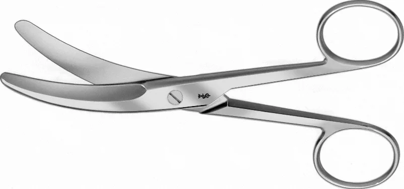 B. Braun Umbilical Scissors, curved to side, blunt/blunt, 135 mm (5 1/4") (BC796R)