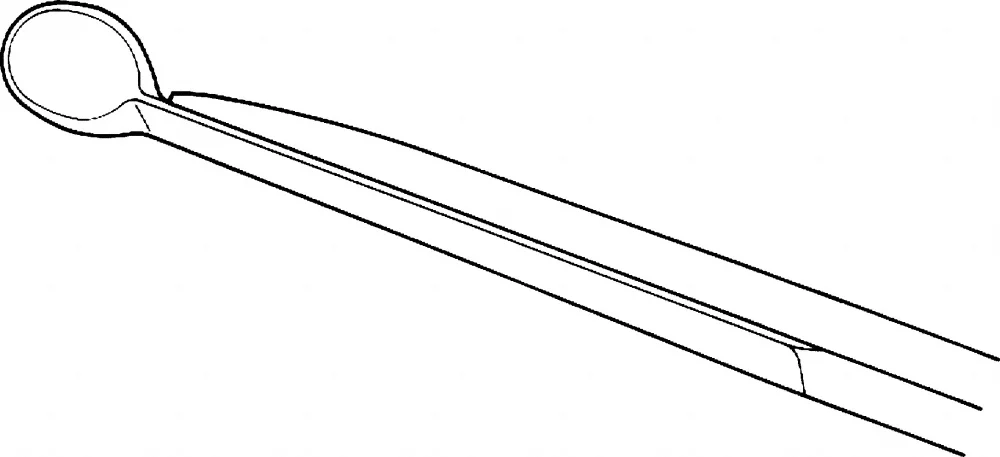 B. Braun LISTER Bandage- and Cloth Scissors, angled to side, 1 blade probe pointed, 115 mm (4 1/2"), article BC860R