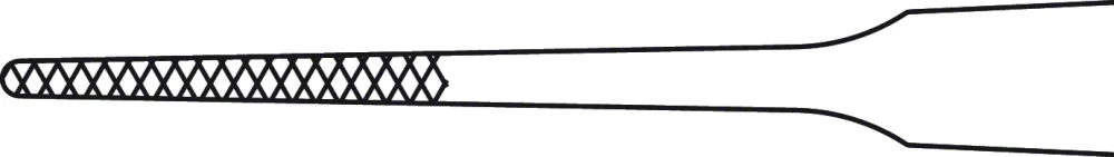 B. Braun GERALD Micro Dressing Forceps, straight, 180 mm (7"), jaw width: 1 mm, serrated (cross), flat handle (BD190R)