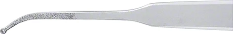 B. Braun GERALD Dia Dust® Micro Ring Forceps, curved, 180 mm (7"), ring tip, jaw Ø: 1 mm, tungsten carbide coated, flat handle, article BD193R