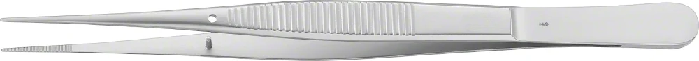B. Braun Dressing Forceps (Tweezers), straight, delicate, 130 mm (5 1/8"), jaw width: 0.90 mm, serrated (BD304R)