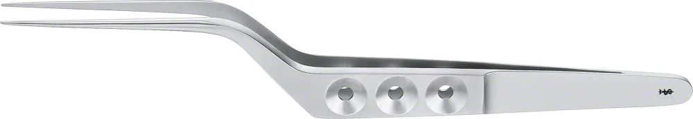 B. Braun YASARGIL MICROFORM Micro Dressing Forceps, straight, bayonet-shaped, 180 mm (7"), work. length: 55 mm, jaw width: 0.90 mm, smooth, flat handle, article BD836R