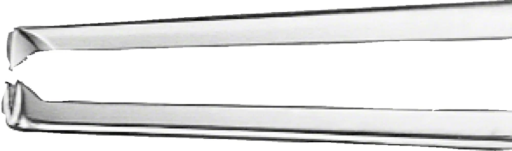 B. Braun YASARGIL MICROFORM Micro Dressing Forceps, straight, bayonet-shaped, 180 mm (7"), work. length: 55 mm, jaw width: 1.20 mm, 1 x 2 teeth, flat handle, article BD837R