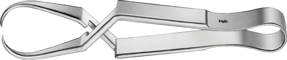 B. Braun SCHAEDEL Towel Clamp, straight, 85 mm (3 1/4"), 1 x 1 prong, sharp, article BF410R