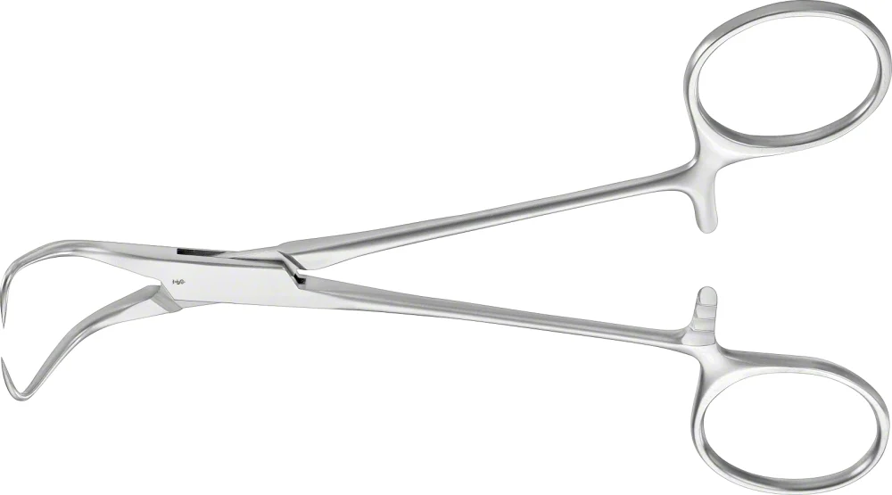 B. Braun BACKHAUS Towel Clamp, curved, 135 mm (5 1/4"), 1 x 1 prong, sharp (BF433R)