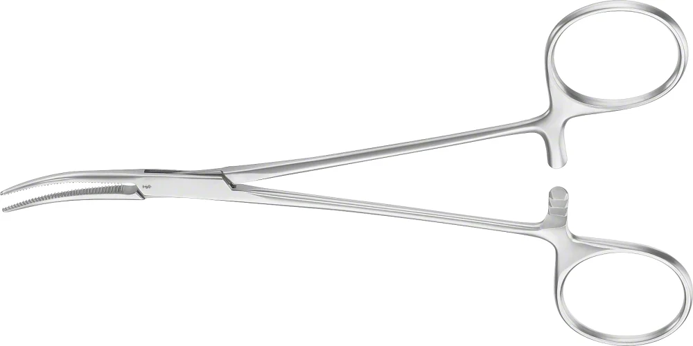 B. Braun LERICHE Hemostatic Forceps, curved, 150 mm (6"), delicate, serrated (BH161R)
