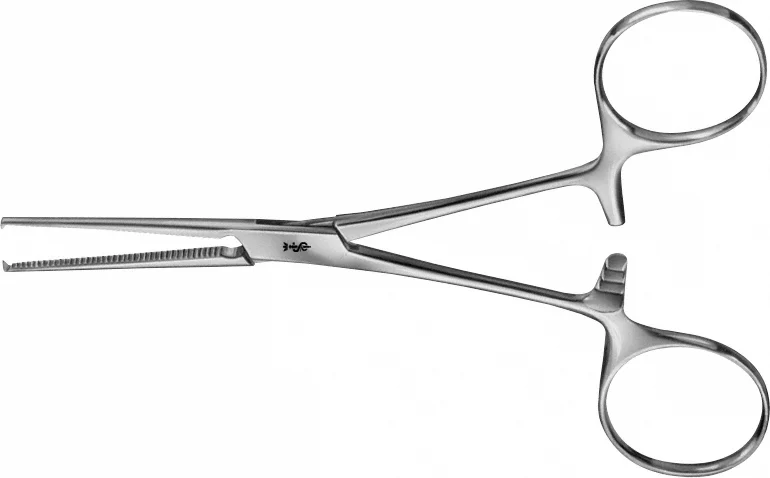 B. Braun KOCHER Hemostatic Forceps, straight, 140 mm (5 1/2"), 1 x 2 teeth, article BH614R