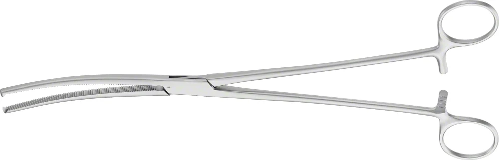 B. Braun KOCHER-OCHSNER Hemostatic Forceps, curved, 280 mm (11"), 1 x 2 teeth (BH655R)
