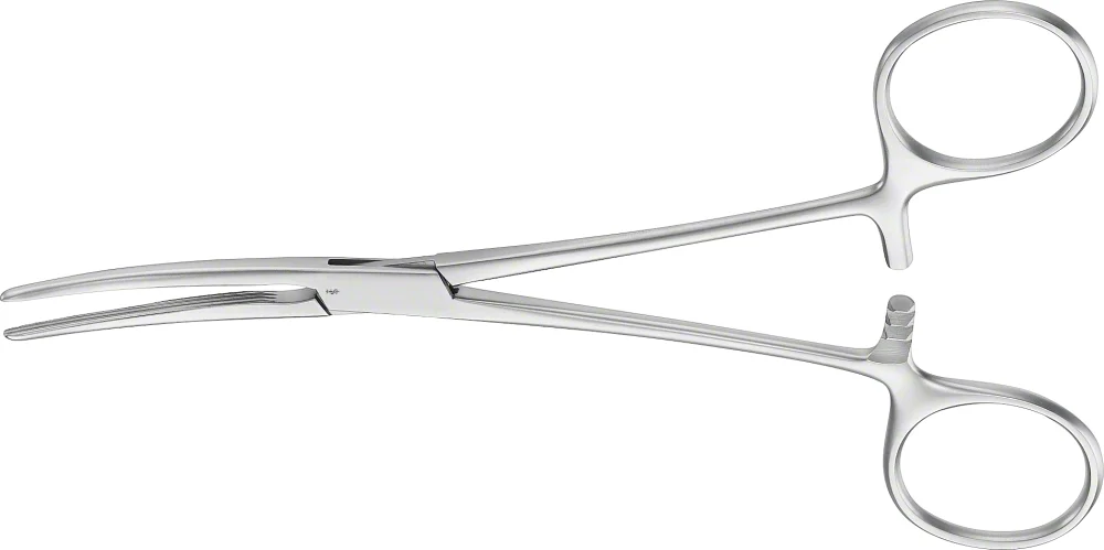 B. Braun ROCHESTER-CARMALT Hemostatic Forceps, curved, 160 mm (6 1/4"), serrated (longitudinal) (BH801R)