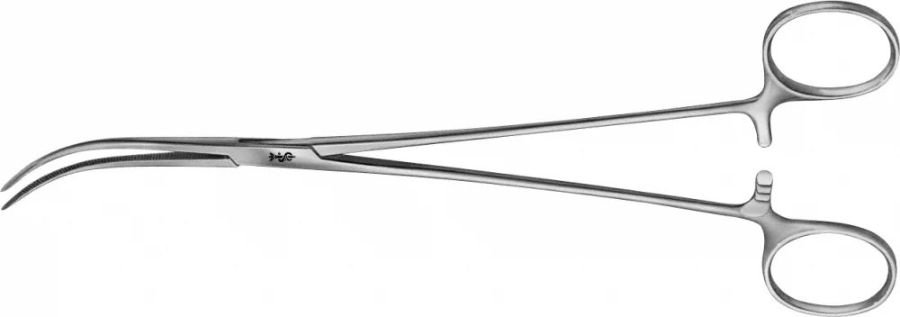 B. Braun OVERHOLT-MIXTER Dissecting a. Ligature Forceps, curved, 205 mm (8"), serrated, article BJ019R
