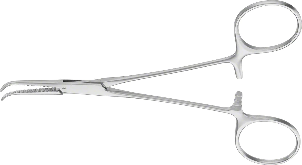 B. Braun GEMINI Dissecting a. Ligature Forceps, curved, 140 mm (5 1/2"), serrated, article BJ100R