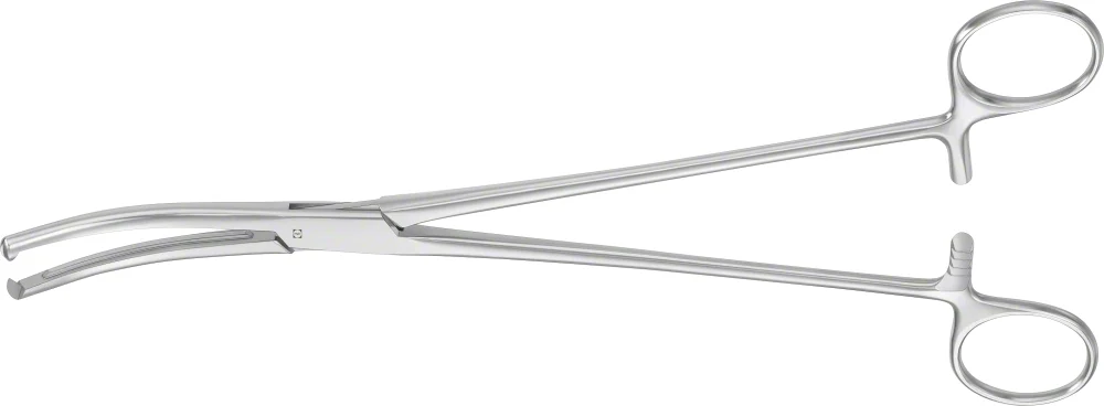 B. Braun MAINGOT Hysterectomy Forceps, curved, 250 mm (9 3/4"), 1 x 2 teeth (BJ519R)