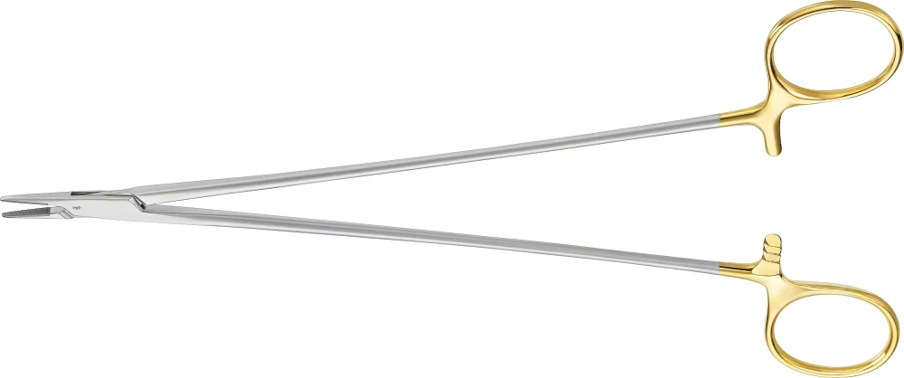 B. Braun DE BAKEY DUROGRIP® Needle Holder, TC, straight, very delicate, 210 mm (8 1/4"), jaw: with 0.4 mm pitch of serration, for suture 4/0 - 6/0 (BM034R)