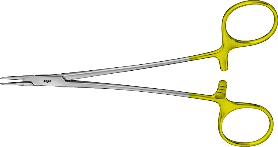 B. Braun RYDER DUROGRIP® Needle Holder, TC, straight, very delicate, 175 mm (6 7/8"), jaw: with 0.2 mm pitch of serration, for suture 6/0 - 10/0, article BM056R