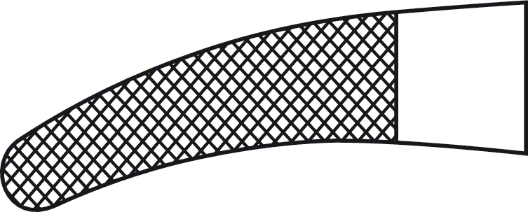 B. Braun MUELLER DUROGRIP® Needle Holder, TC, curved, 360 mm (14 1/4"), jaw: with 0.5 mm pitch of serration, for suture up to 3/0, article BM089R