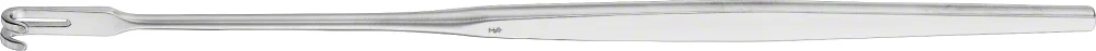 B. Braun Retractor, small curve, 165 mm (6 1/2"), 2 prongs, jaw depth: 7 mm, jaw width: 4.20 mm, blunt (BT117R)