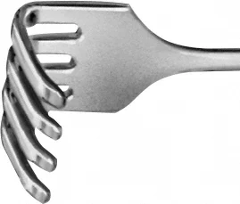 B. Braun KLAPP Retractor (Rake, Tendon Hook), 175 mm (6 7/8"), 4 prongs, jaw depth: 15 mm, jaw width: 11 mm, blunt (BT172R)