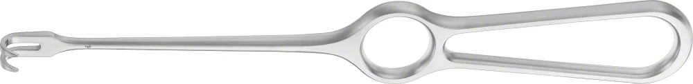 B. Braun VOLKMANN Retractor (Rake), 220 mm (8 3/4"), 2 prongs, jaw depth: 8.50 mm, jaw width: 8 mm, semi-sharp (BT257R)