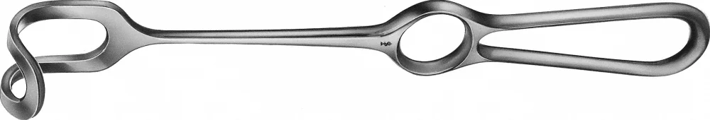 B. Braun MIDDELDORPF Retractor, 235 mm (9 1/4"), fenestrated, jaw depth: 28 mm, jaw width: 28 mm (BT406R)