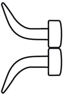 B. Braun ALM Retractor (self-retaining), 70 mm (2 3/4"), 4 x 4 prongs, jaw depth: 5 mm, jaw width: 7 mm, semi-sharp (BV010R)