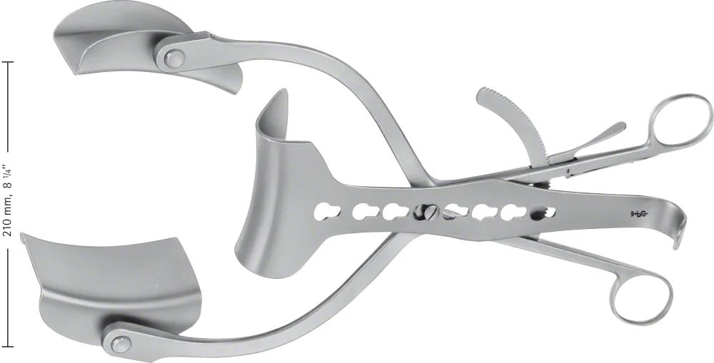 B. Braun COLLIN Abdominal Retr.self-retaining, complete retractor, 275 mm (10 3/4"), with ball snap closure, cons. parts: BV555R, BV524R, BV338R, Set (BV535R)