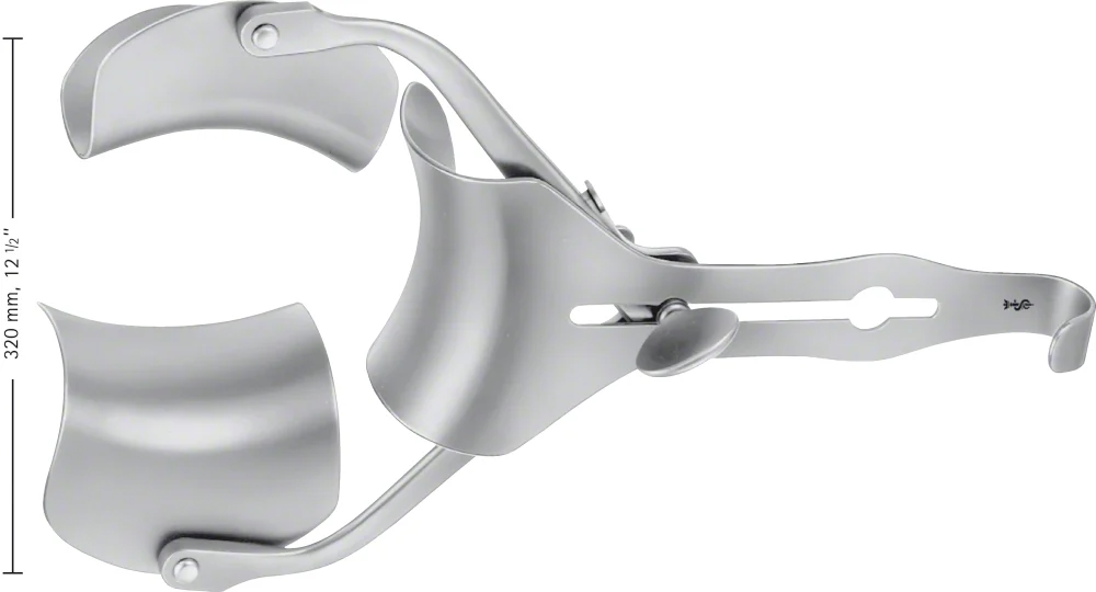 B. Braun RICARD Abdominal Retr.self-retaining, complete retractor, 185 mm (7 1/4"), with ball snap closure, cons. parts: BV527R, BV557R, BV367R, Set (BV543R)