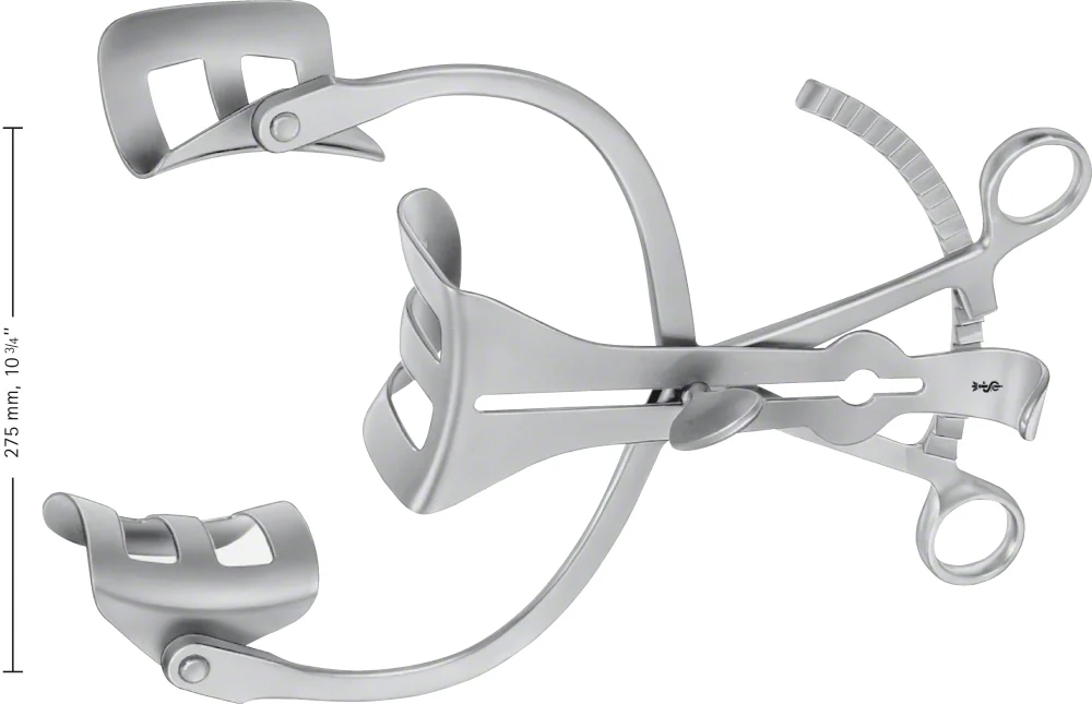 B. Braun HOLZBACH Abdominal Retr.self-retaining, complete retractor, 305 mm (12"), with ball snap closure, cons. parts: BV558R, BV528R, BV369R, Set (BV545R)