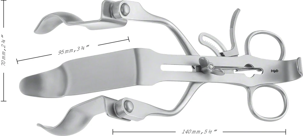 B. Braun PARKS (MODIF. GIRONA) Rectal Retract.self-retaining, complete retractor, 140 mm (5 1/2"), cons. parts: BV581R, BV584R, BV583R, BV582R, Set (BV585R)