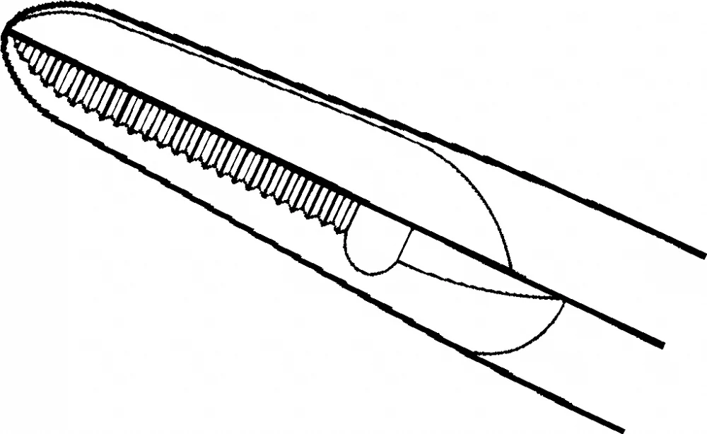 B. Braun DUROTIP® Wire Scissors, angled to side, TC, serrated (one blade), blunt/blunt, 120 mm (4 3/4"), article DP552R
