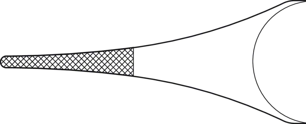 B. Braun ERGOPLANT Dressing Forceps (Tweezers), TC, straight, 120 mm (4 3/4"), jaw width: 1.10 mm, serrated (cross), round handle (DX052R)
