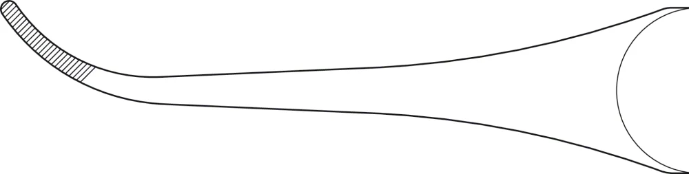 B. Braun ERGOPLANT Dressing Forceps (Tweezers), curved, 140 mm (5 1/2"), jaw width: 1.20 mm, serrated, round handle (DX055R)