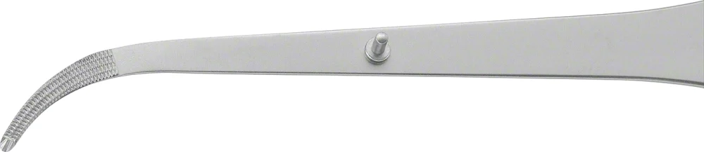 B. Braun ERGOPERIO Micro Tissue Forceps, curved, 175 mm (6 7/8"), jaw width: 1.20 mm, 1 x 2 teeth, round handle (DX081R)