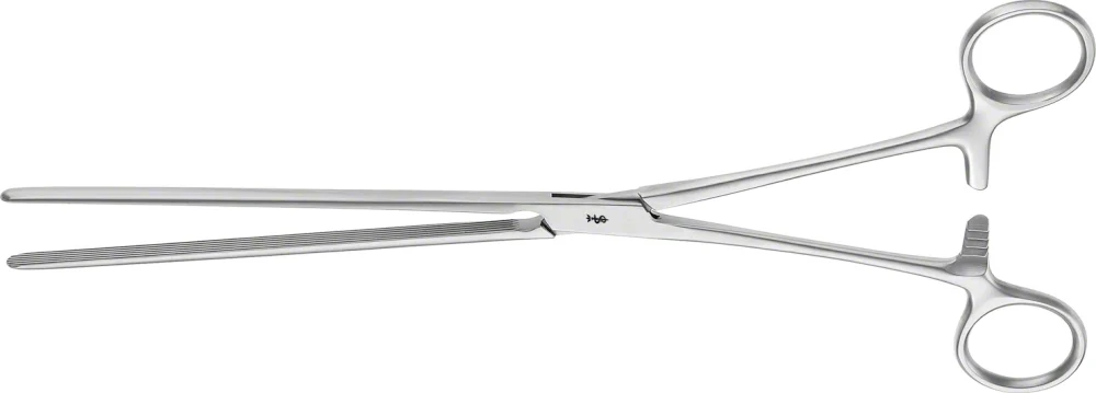 B. Braun MAYO-ROBSON Intestinal Clamp, straight, 250 mm (9 3/4"), hard elastic, serrated (longitudinal), jaw length: 114 mm (EA170R)