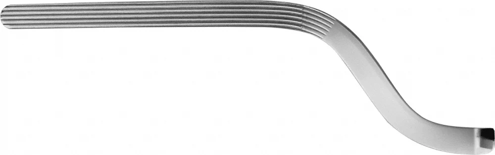 B. Braun BRUNNER Rectum Anastomosis Clamp, curved, 240 mm (9 1/2"), bayonet-shaped, serrated (longitudinal), jaw length: 104 mm, article EA191R