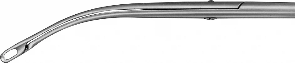 B. Braun HEIMING Kidney Stone Forceps, without ratchet, for children, curved, 170 mm (6 3/4"), jaw: serrated (EF047R)