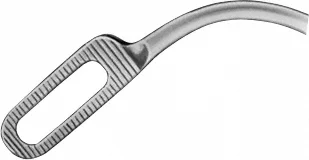 B. Braun RANDALL Kidney Stone Forceps, without ratchet, curved, 225 mm (8 7/8"), jaw: serrated, article EF051R