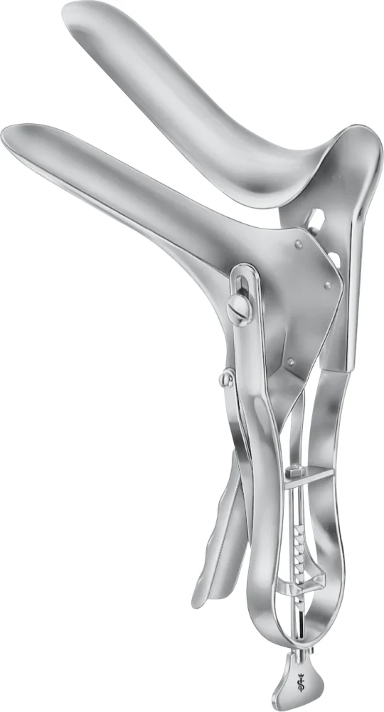 B. Braun SEYFERT Vaginal Specula, one side open, 230 mm (9"), work. length: 110 mm, jaw width: 33 mm, article EL182R