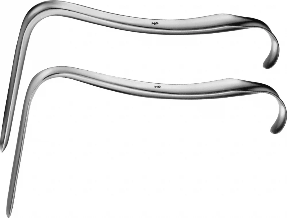 B. Braun SEIDL Vaginal Specula, lower and upper blade, for children, 175 mm (6 7/8"), work. length: 90 mm, jaw width: 10 mm, article EL410R