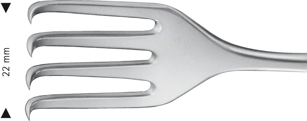 B. Braun PRATT Tenaculum Forceps (Vulsellum Forceps), straight, 270 mm (10 5/8"), jaw: 4 x 4 teeth, jaw width: 22 mm (EO166R)