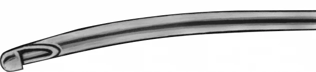 B. Braun RANDALL Endometrial Biopsy Curette, curved, 240 mm (9 1/2"), sharp, rigid, Ø 6 mm, article ER012R