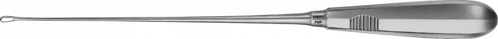 B. Braun RECAMIER Uterine Curette, #0, straight, 270 mm (10 5/8"), sharp, rigid, jaw width: 7.50 mm, article ER220R