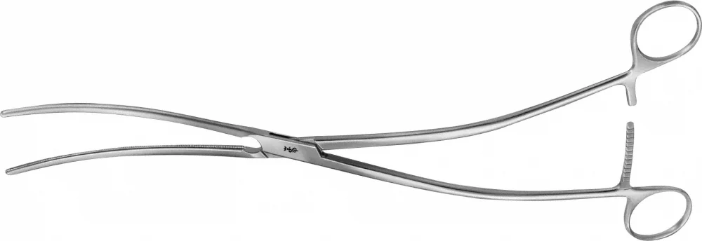 B. Braun DE BAKEY ATRAUMATA® Aorta Aneurysm Clamp, curved, 300 mm (11 3/4"), S-shaped, toothing DE BAKEY, jaw length: 120 mm (FB475R)