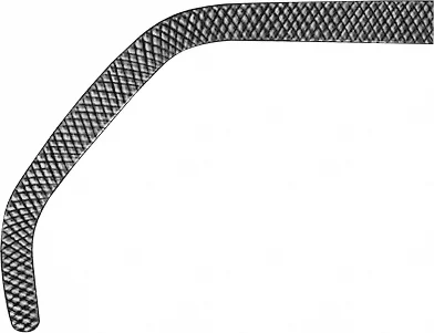 B. Braun SATINSKY (BABY) Vascular Clamp, angled, 50 °, 150 mm (6"), satinsky-shaped, serrated (cross) (FB600R)