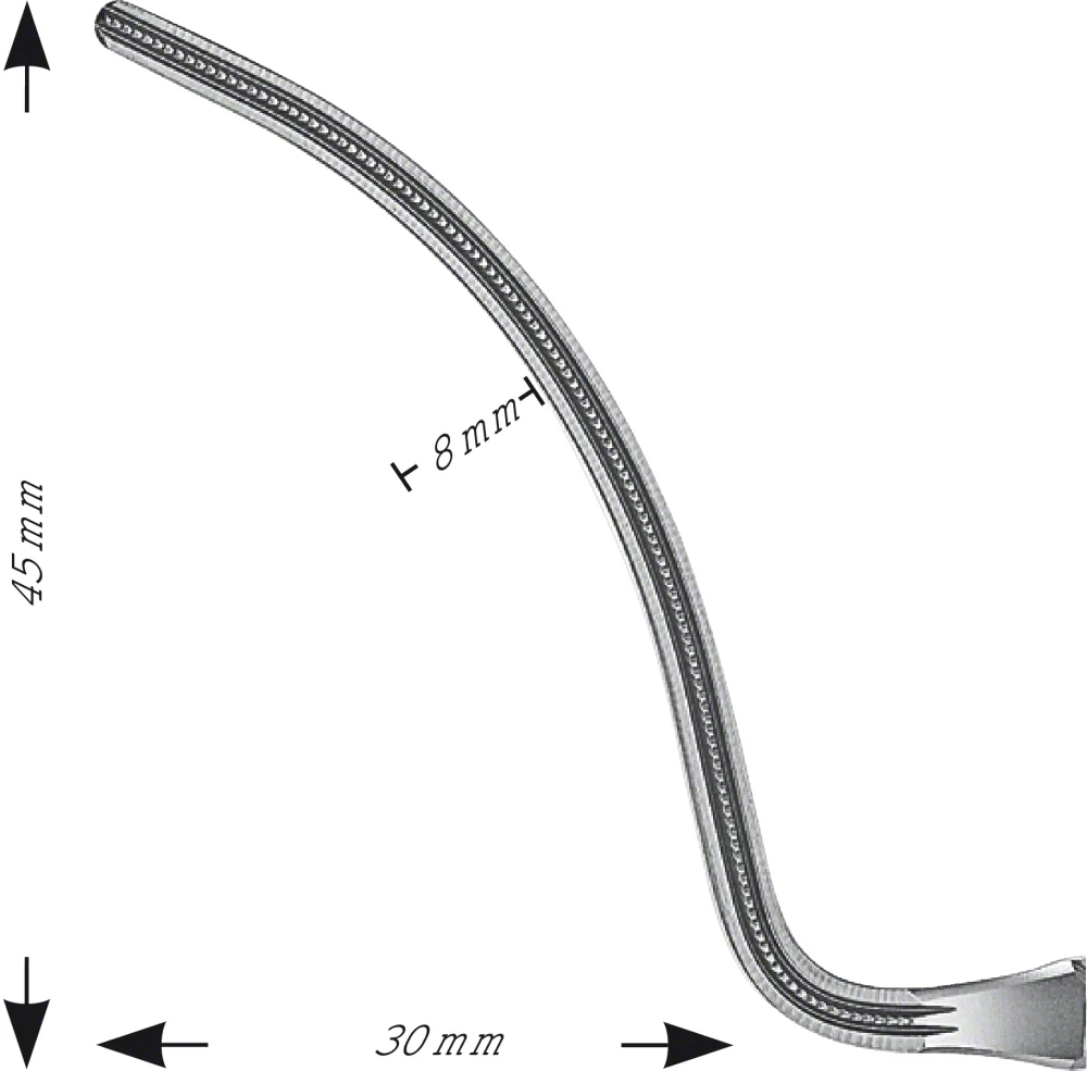 B. Braun WYLIE ATRAUMATA® Vascular Clamp, curved upwards, 160 mm (6 1/4"), toothing DE BAKEY (FB672R)